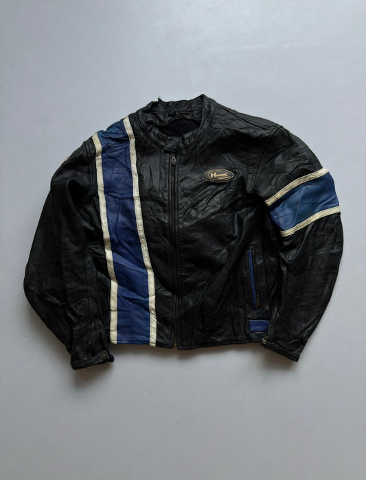 VINTAGE HARRIS LEATHER BIKER JACKET 
(Back safety pad)