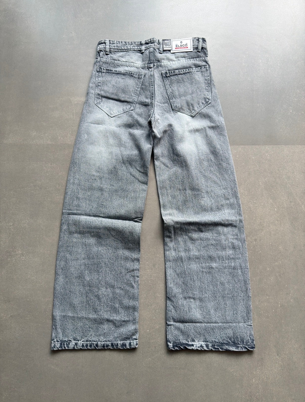WASHED GREY PANEL WIDE LEG DENIM