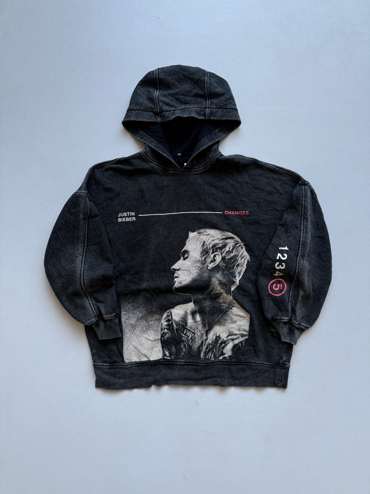 JUSTIN WASHED GREY HOODIE
