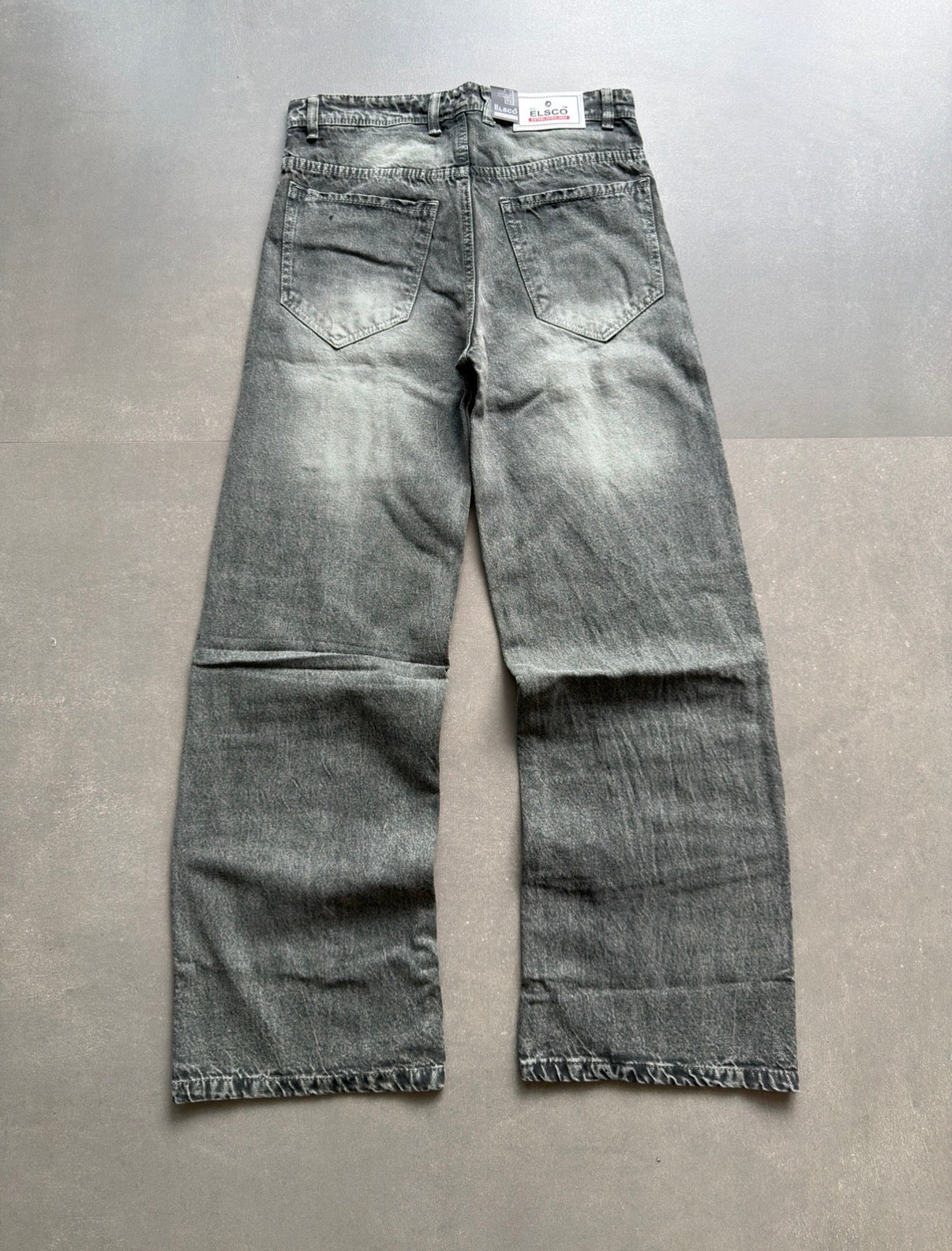WASHED PANEL WIDE-LEG DENIM
