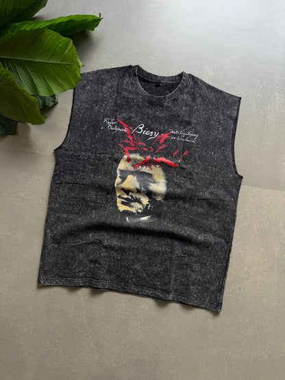 VINTAGE INSPIRED ACID WASH SLEEVES TEE