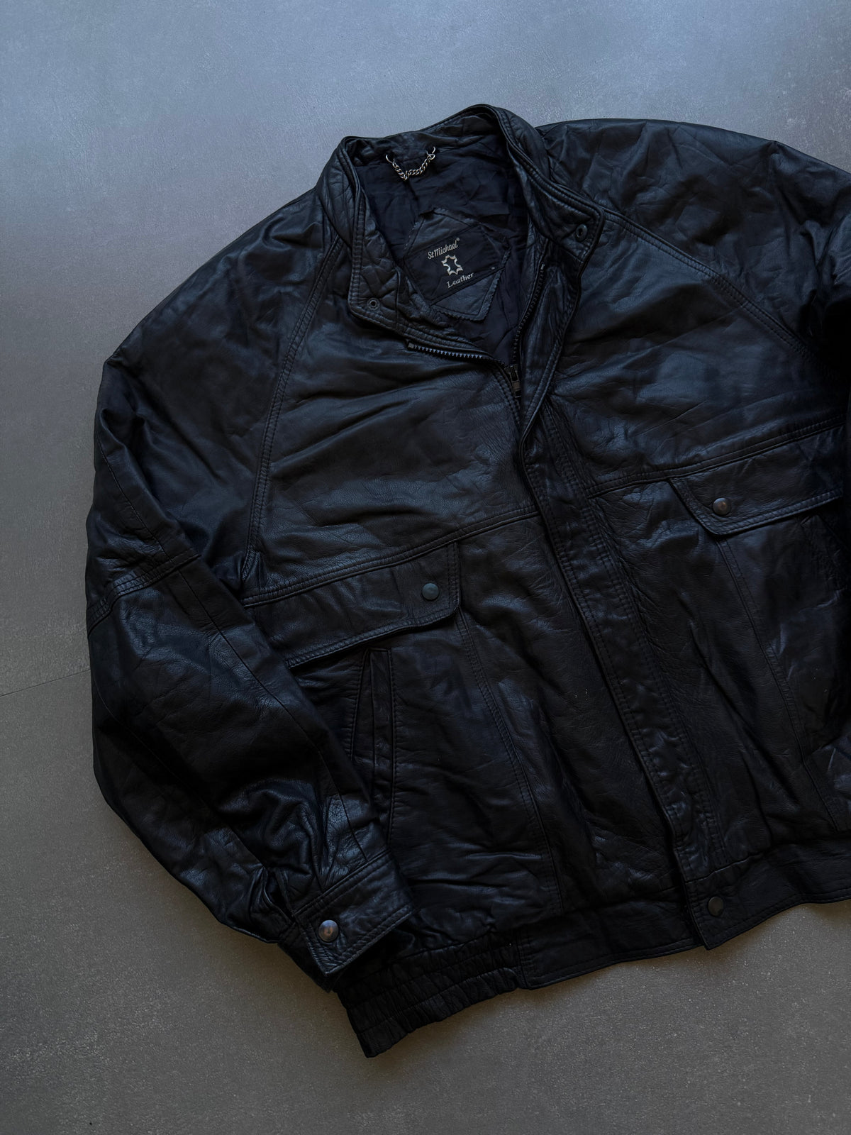 VINTAGE ST MICHAEL LEATHER JACKET