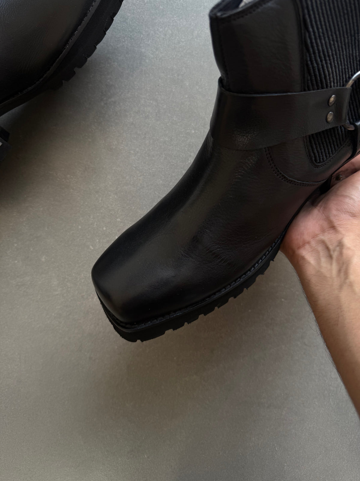 VINTAGE STYLE HARNESS GENIUNE LEATHER BOOTS