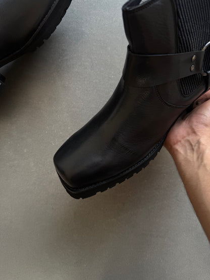 VINTAGE STYLE HARNESS GENIUNE LEATHER BOOTS