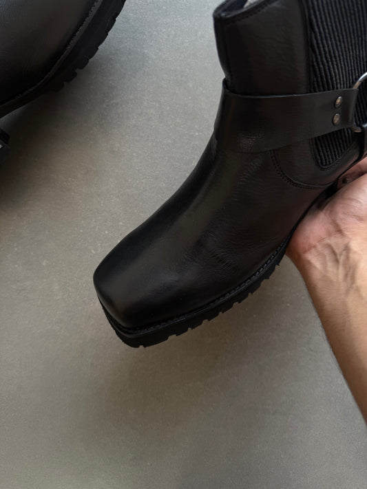 VINTAGE STYLE HARNESS GENIUNE LEATHER BOOTS