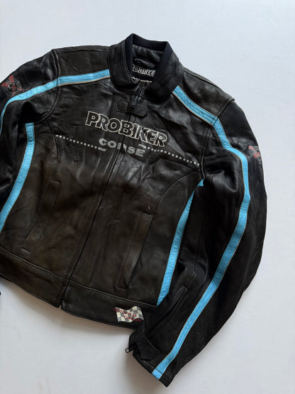VINTAGE PRO BIKER LEATHER RACING JACKET