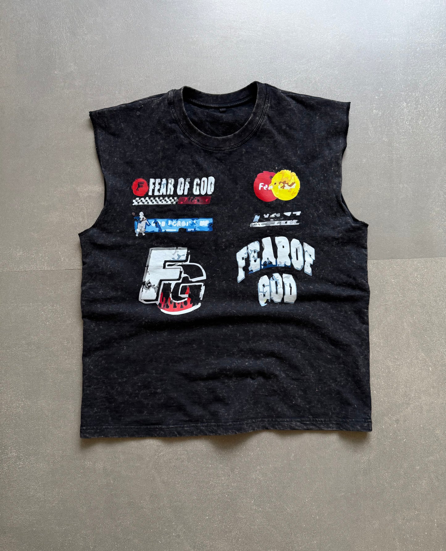 ELLC STUDIO ACID WASH SLEEVES TEE