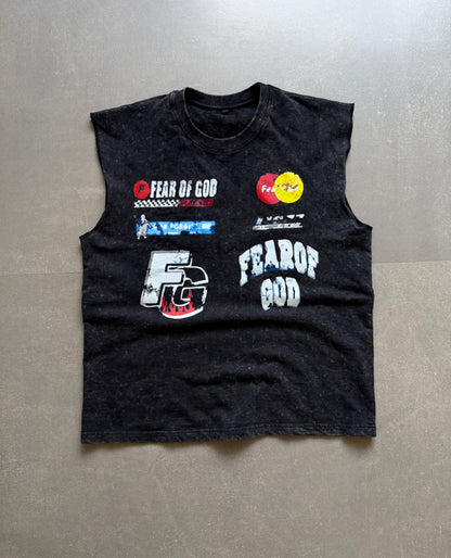 ELLC STUDIO ACID WASH SLEEVES TEE