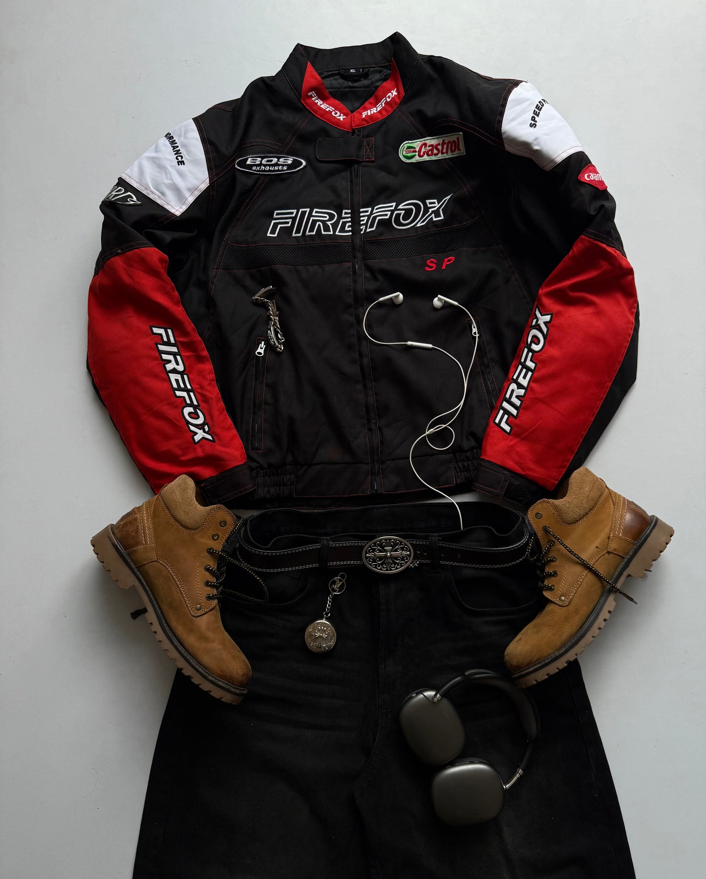 VINTAGE FIREFOX RACING JACKET 
(Rare find) (Safety pads)