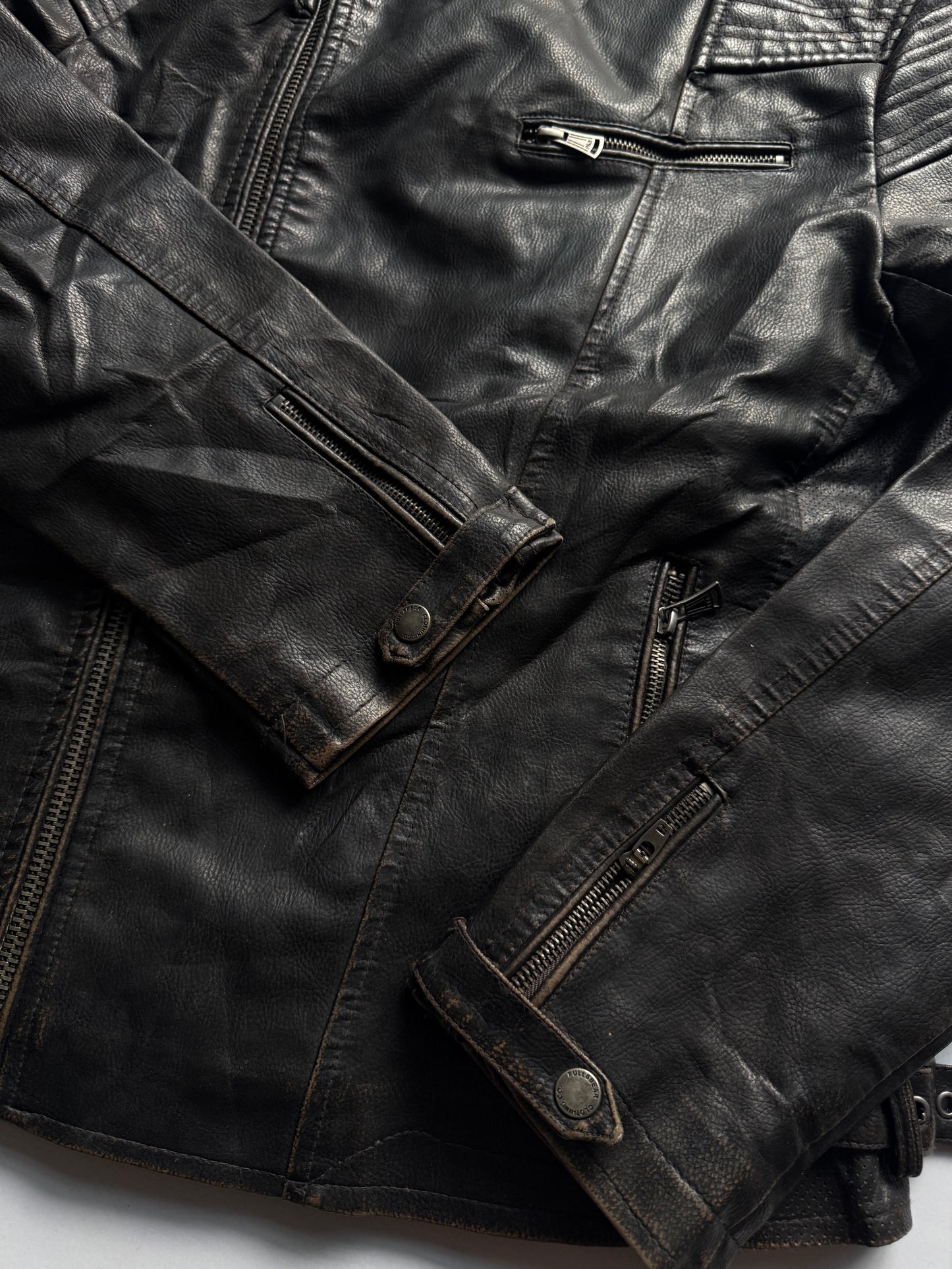 VINTAGE PULL & BEAR RACING LEATHER JACKET