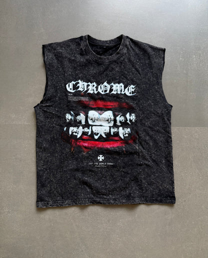 ELLC STUDIO ACID WASH SLEEVES TEE