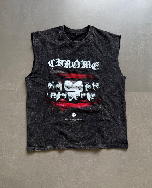 ELLC STUDIO ACID WASH SLEEVES TEE