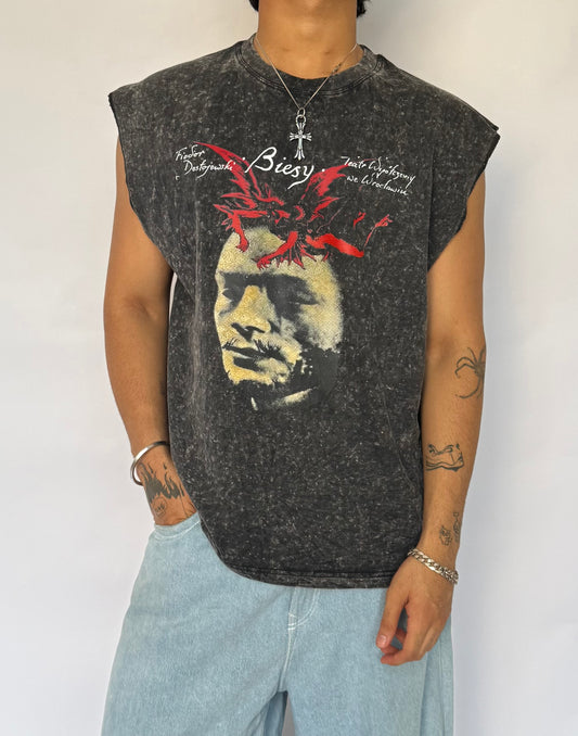 VINTAGE INSPIRED ACID WASH SLEEVES TEE