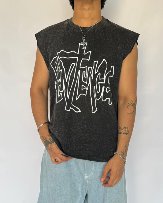 ELLC STUDIO ACID WASH SLEEVES TEE