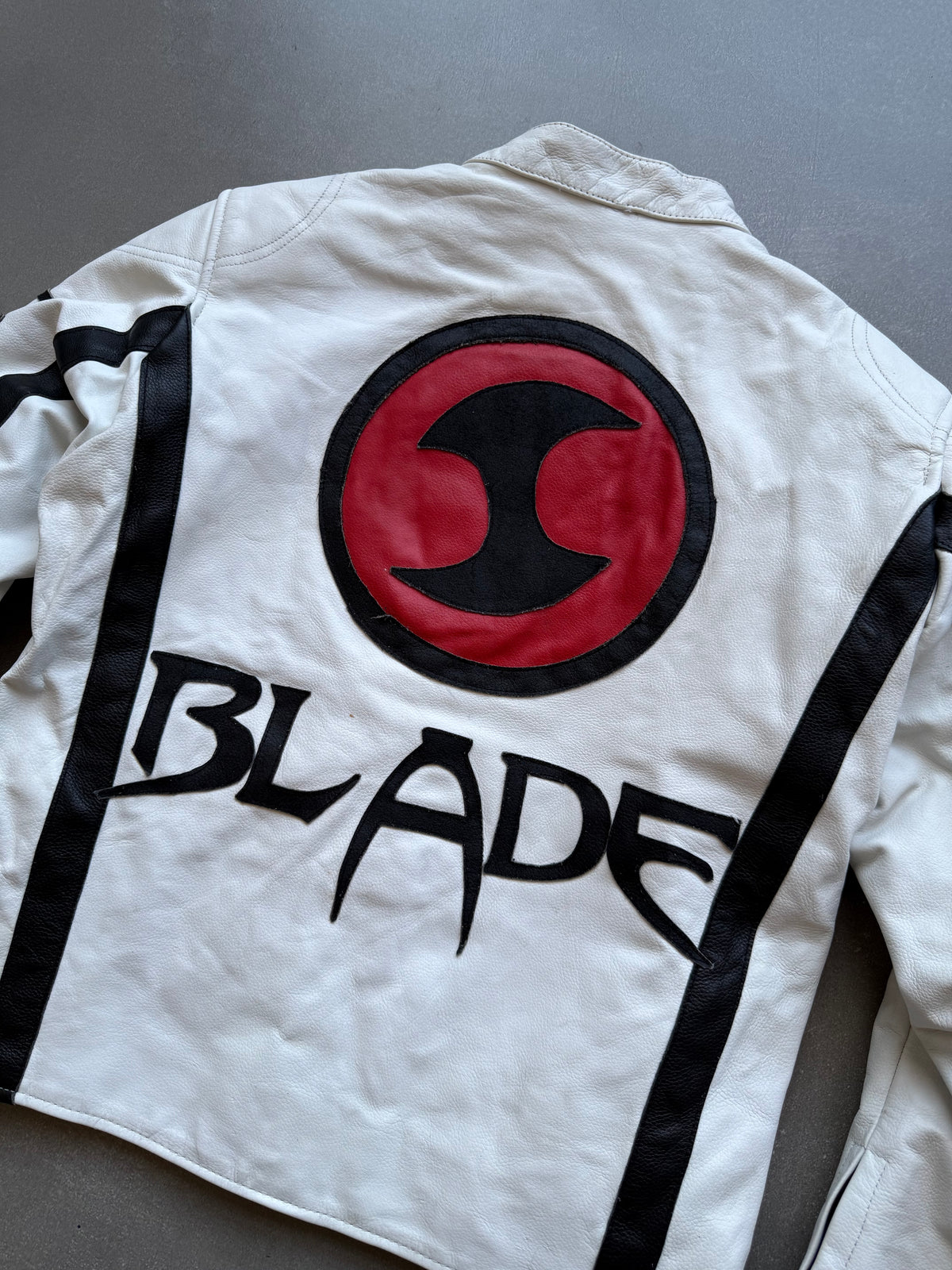 VINTAGE RARE BLADE TRNTY LEATHER RACING JACKET