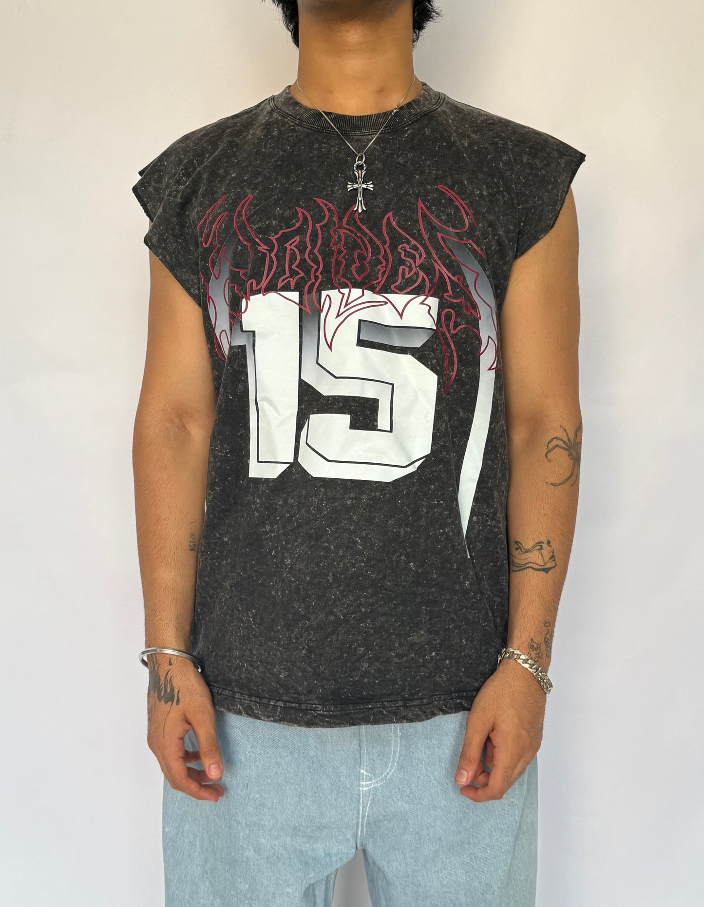 ELLC STUDIO ACID WASH SLEEVES TEE