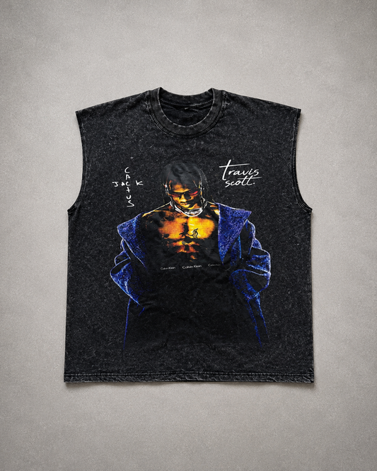 ELLC STUDIO ACID WASH SLEEVES TEE