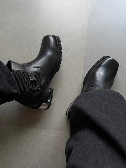 VINTAGE STYLE HARNESS GENIUNE LEATHER BOOTS