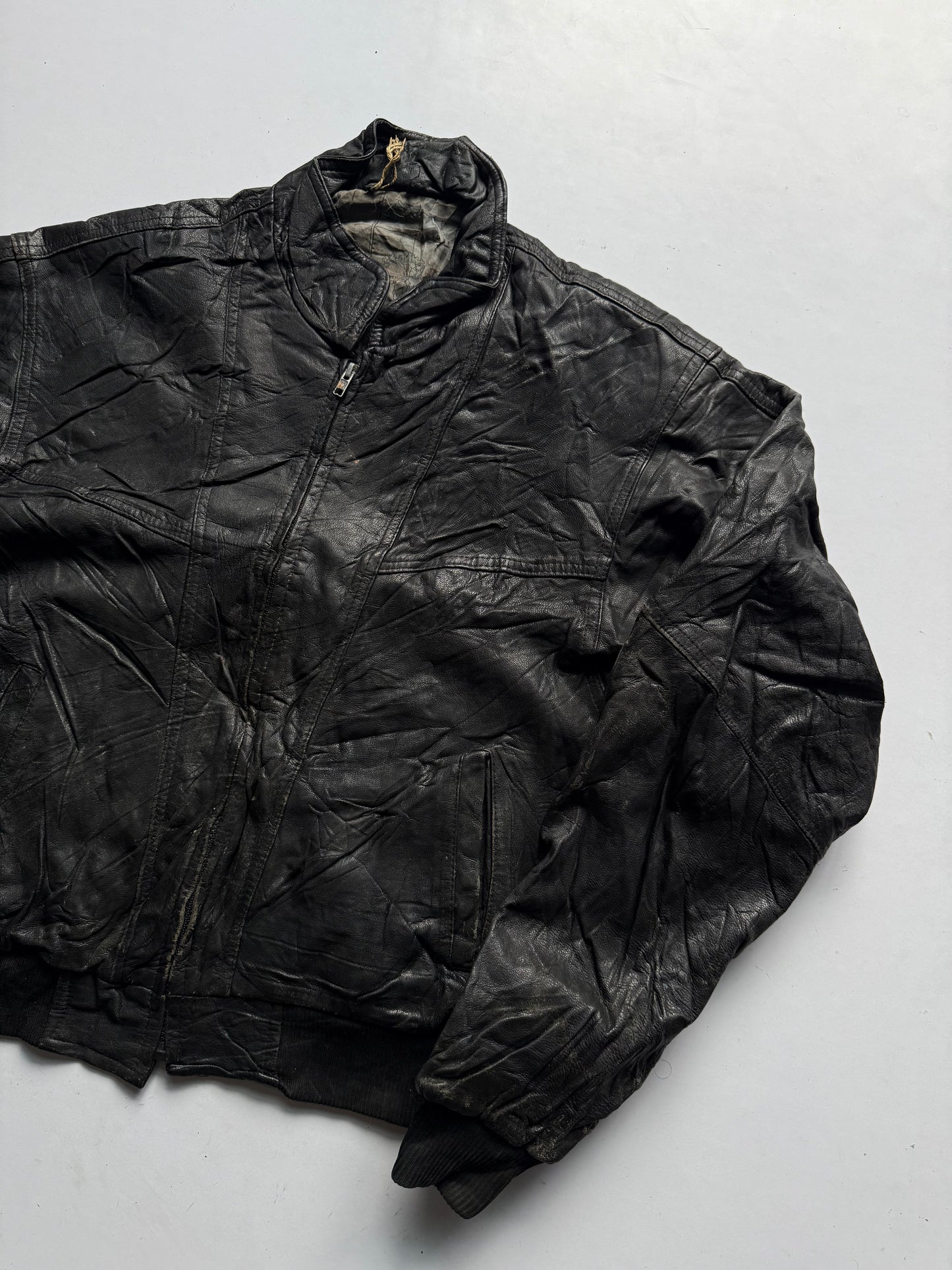 VINTAGE WORLD MAP LEATHER JACKET