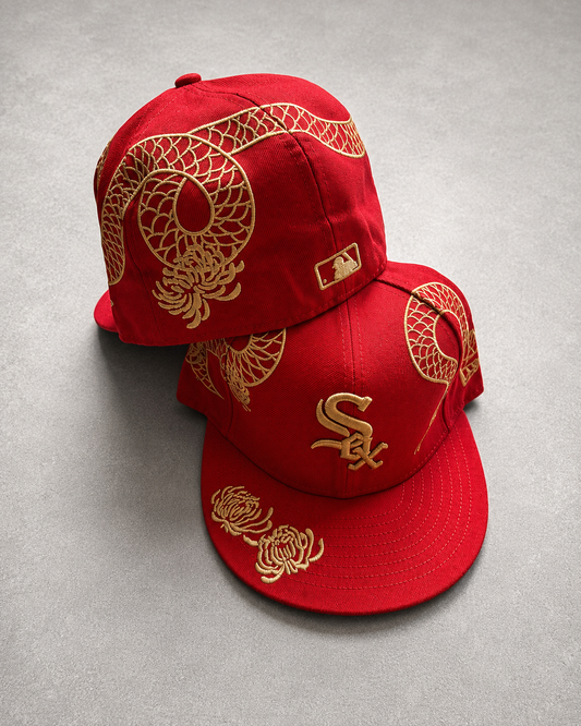 CUSTOMISED RED SOX FITTED HAT