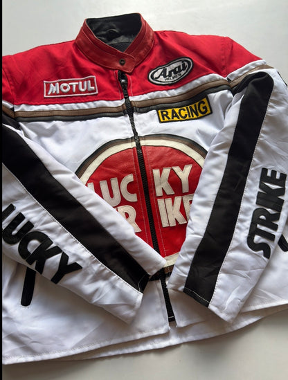 VINTAGE RARE LUCKY STRIPE RACING JACKET (safety pads)