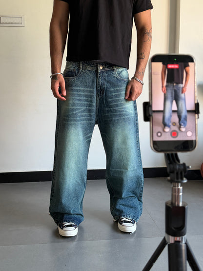 VINTAGE WASHED BAGGY DENIM