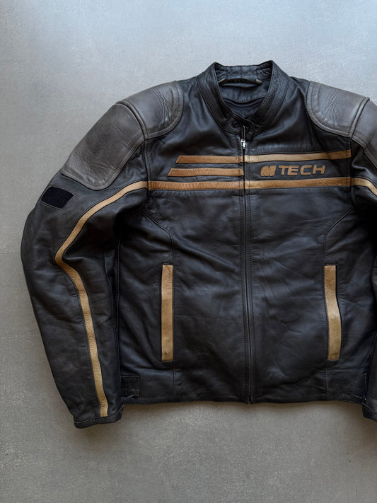 VINTAGE RARE M TECH ITALY LEATHER RACING JACKET (Safety pads)