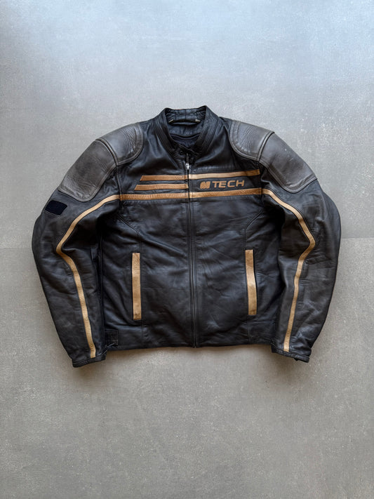 VINTAGE RARE M TECH ITALY LEATHER RACING JACKET (Safety pads)