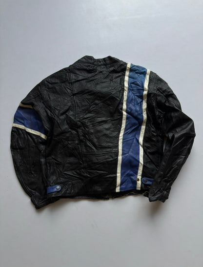 VINTAGE HARRIS LEATHER BIKER JACKET 
(Back safety pad)