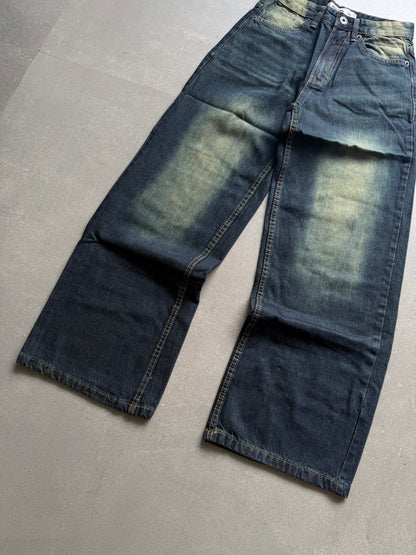 WASHED WIDE LEG BAGGY DENIM