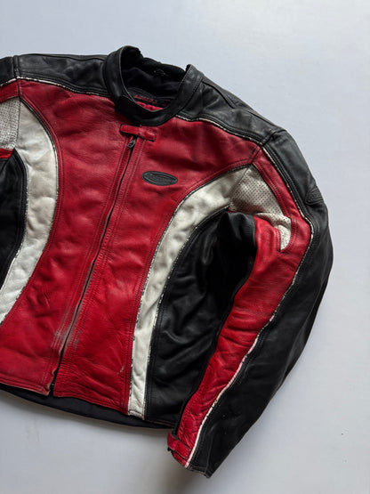 VINTAGE LEWIS ORIGINALS LEATHER BIKER JACKET 
(Rare find) (safety pads)