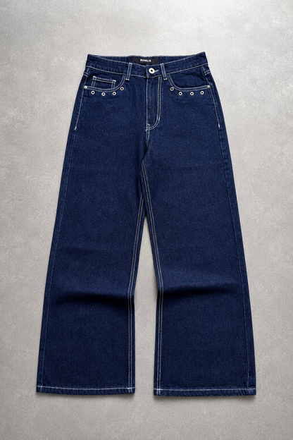RAW INDIGO WIDE LEG DENIM