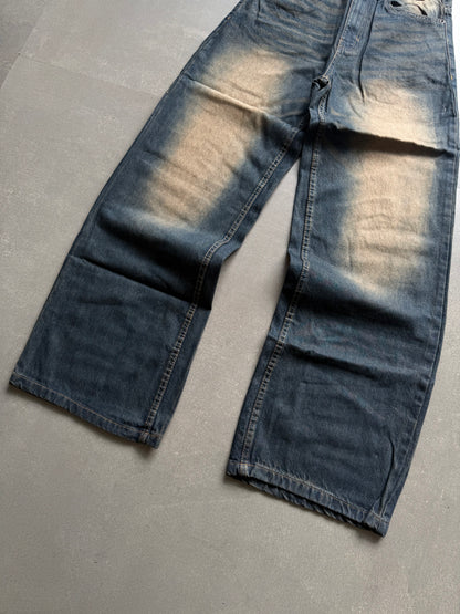 WASHED WIDE LEG BAGGY DENIM