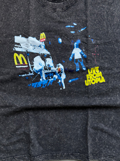 ELLC STUDIO ACID WASH SLEEVES TEE