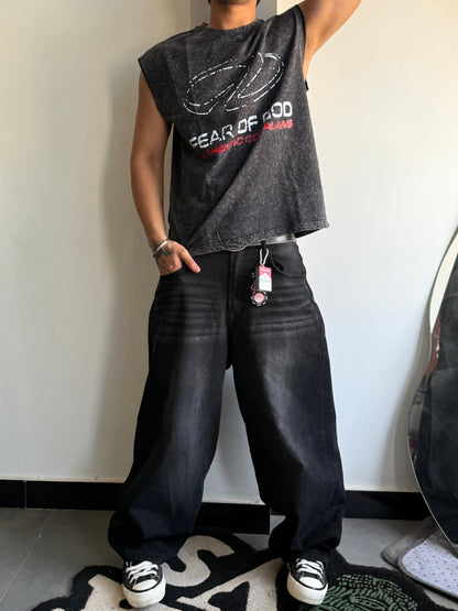 ELLC STUDIO ACID WASH SLEEVES TEE
