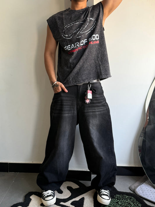 ELLC STUDIO ACID WASH SLEEVES TEE