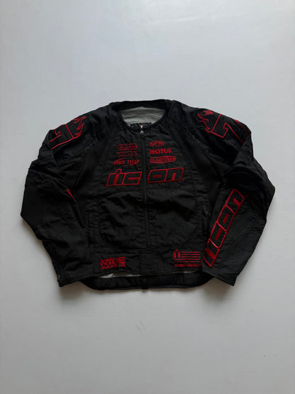 VINTAGE ICON MOTORS RACING JACKET 
(Looks good) (safety pads)