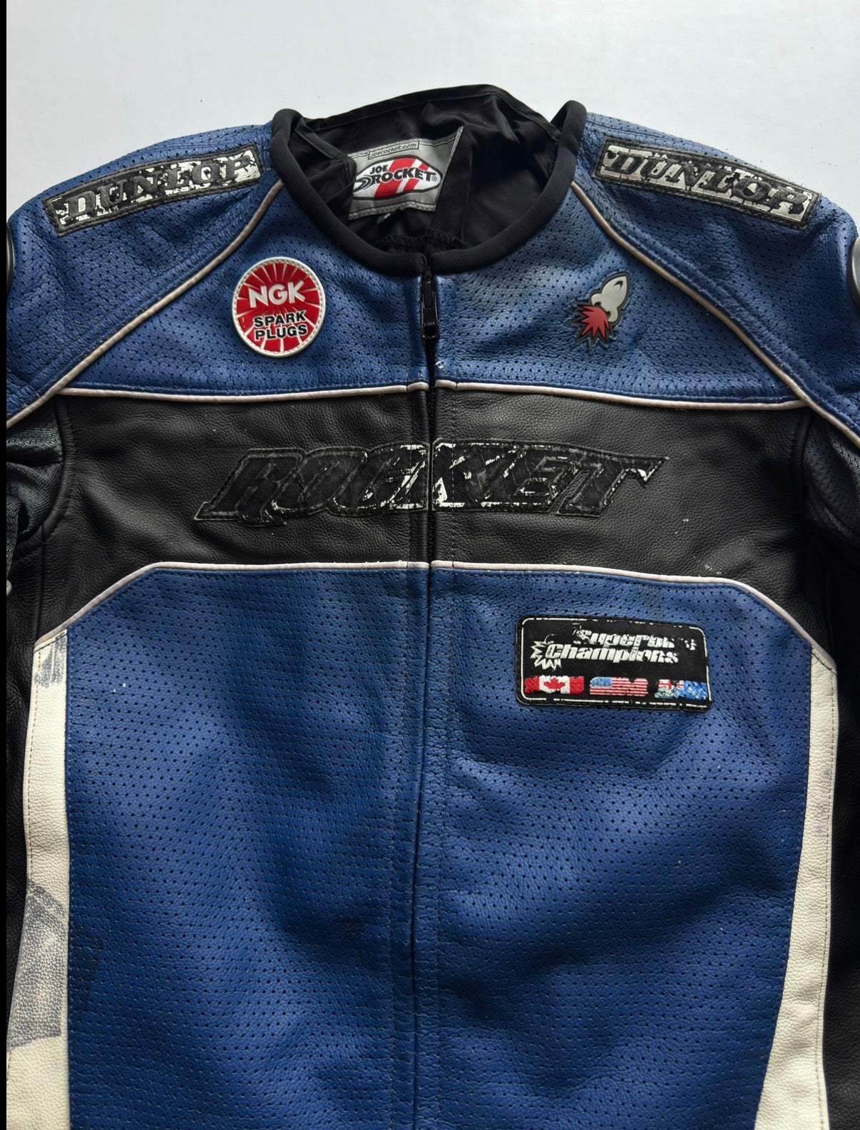 VINTAGE RARE JOE ROCKET LEATHER RACING JACKET (safety pads)