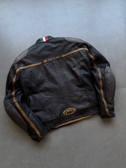VINTAGE RARE M TECH ITALY LEATHER RACING JACKET (Safety pads)
