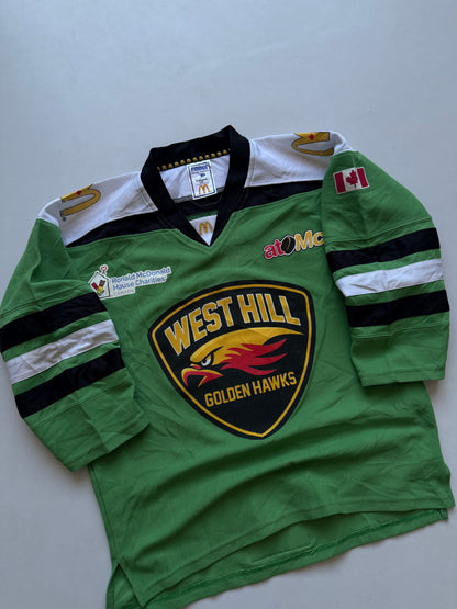 VINTAGE ATO MC WEST HILL GOLDEN HAWKS HOCKEY JERSEY