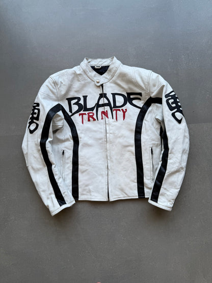 VINTAGE RARE BLADE TRNTY LEATHER RACING JACKET