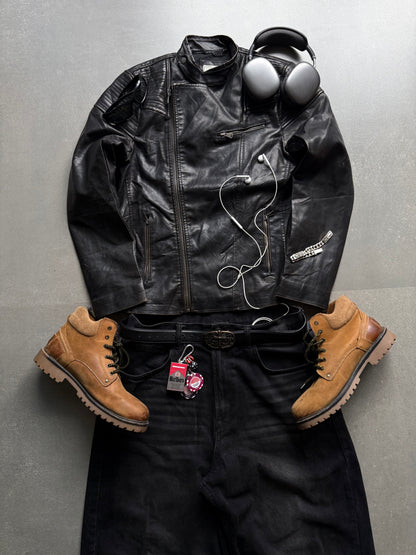 VINTAGE PULL & BEAR RACING LEATHER JACKET