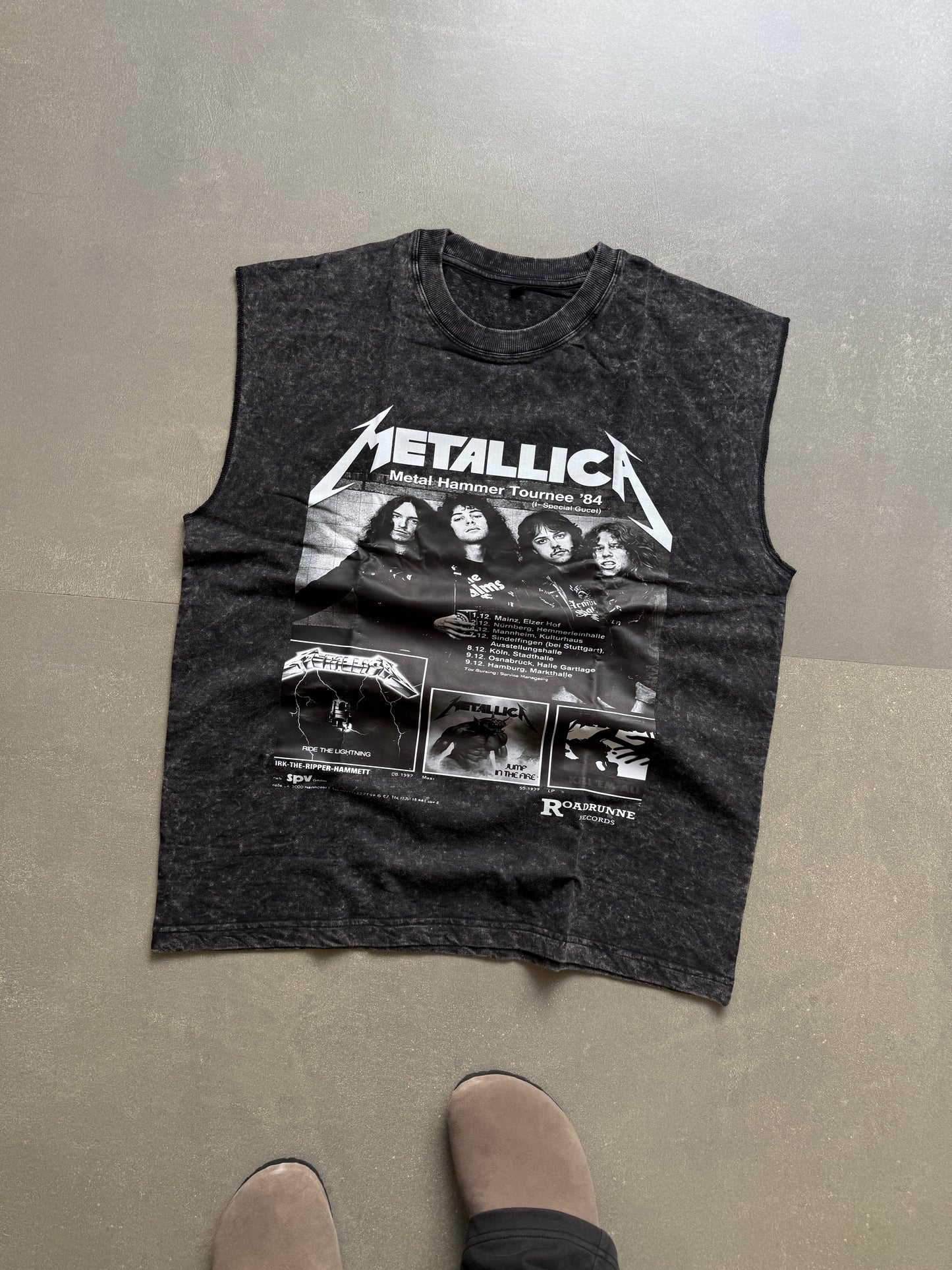 ELLC STUDIO ACID WASH SLEEVES TEE