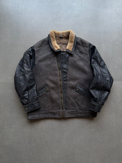 VINTAGE FUR SUEDE LEATHER JACKET