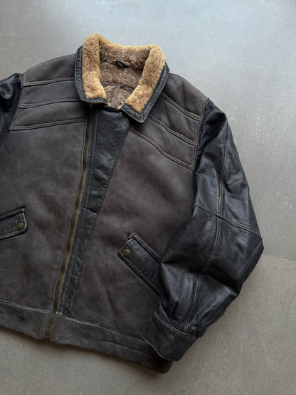 VINTAGE FUR SUEDE LEATHER JACKET