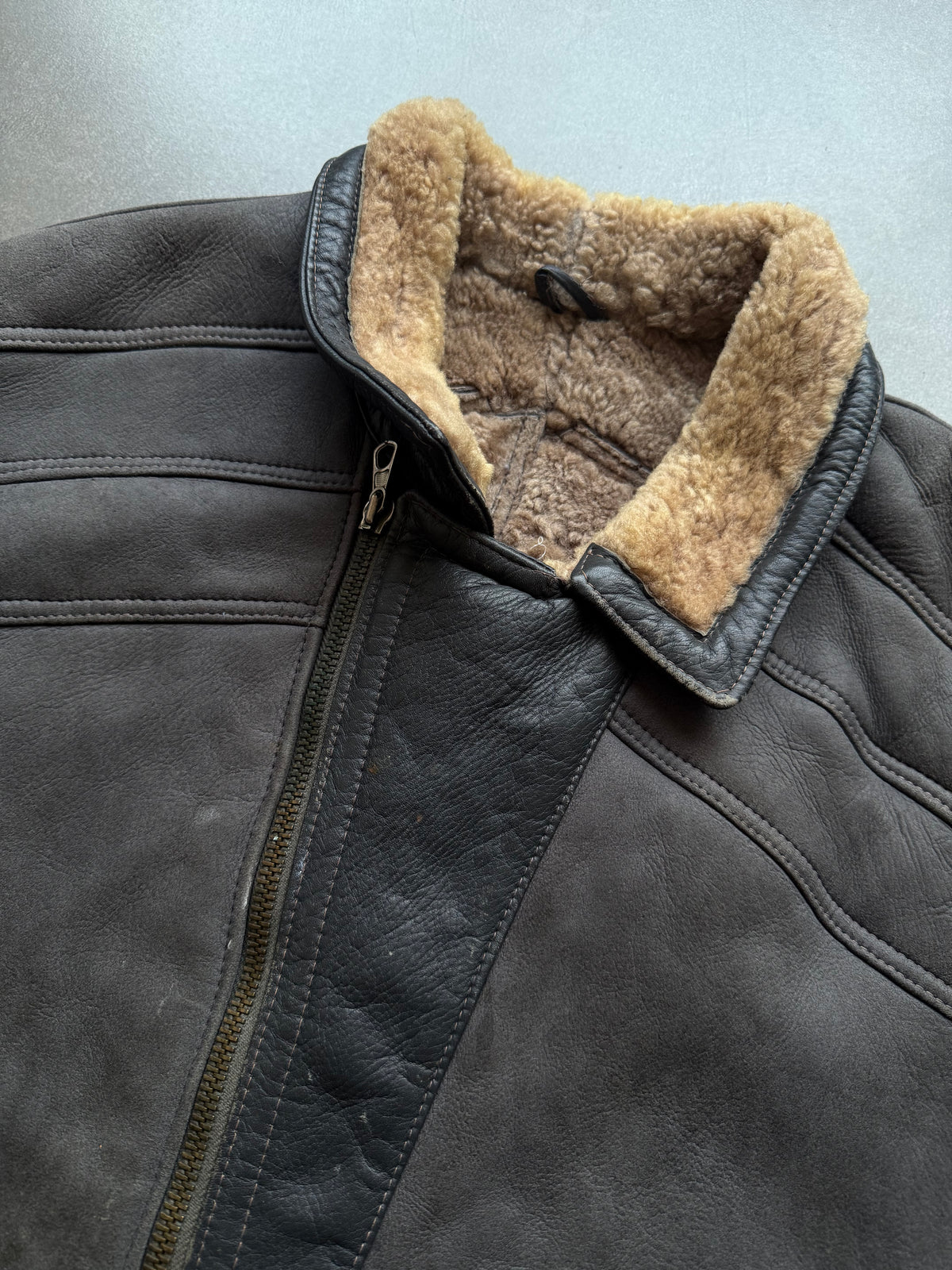 VINTAGE FUR SUEDE LEATHER JACKET