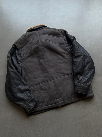 VINTAGE FUR SUEDE LEATHER JACKET