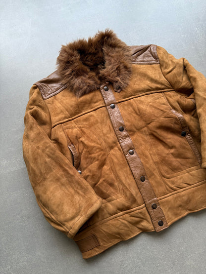 VINTAGE HEAVYWEIGHT COAT SUEDE FUR LEATHER JACKET