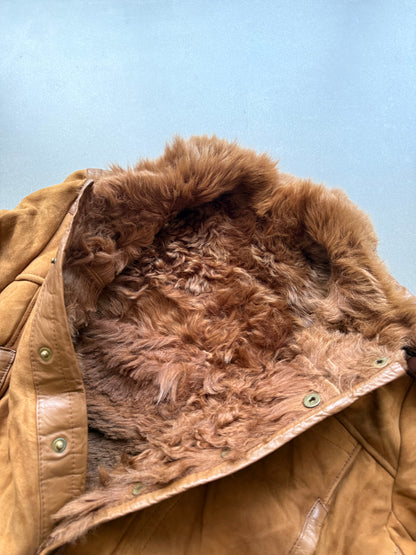 VINTAGE HEAVYWEIGHT COAT SUEDE FUR LEATHER JACKET