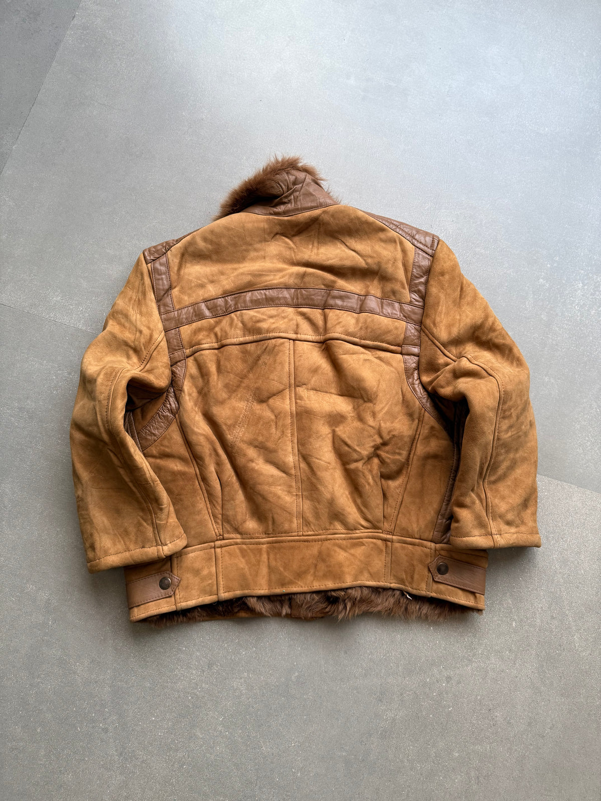 VINTAGE HEAVYWEIGHT COAT SUEDE FUR LEATHER JACKET